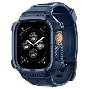 Spigen Rugged Armor „Pro” каишка с корпус за Apple Watch Ultra 1/2/3/4 (49 мм) Navy Blue