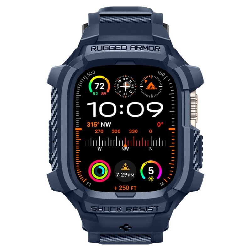 Spigen Rugged Armor „Pro” каишка с корпус за Apple Watch Ultra 1/2/3/4 (49 мм) Navy Blue Spigen Rugged Armor „Pro” каишка с корпус за Apple Watch Ultra 1/2/3/4 (49 мм) Navy Blue