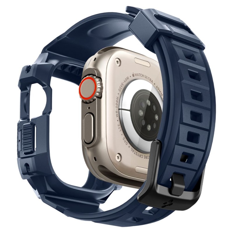 Spigen Rugged Armor „Pro” каишка с корпус за Apple Watch Ultra 1/2/3/4 (49 мм) Navy Blue Spigen Rugged Armor „Pro” каишка с корпус за Apple Watch Ultra 1/2/3/4 (49 мм) Navy Blue