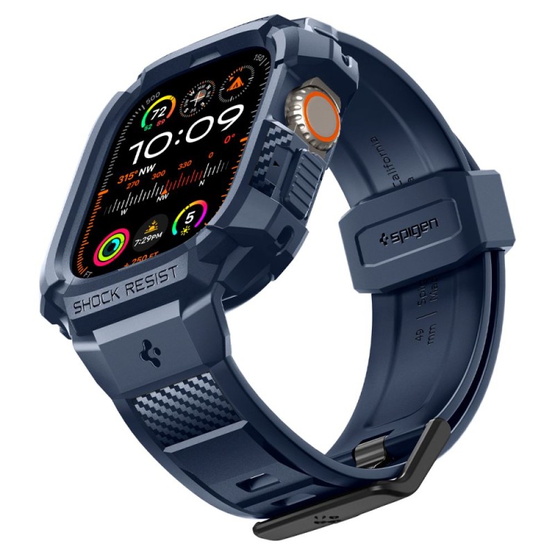 Spigen Rugged Armor „Pro” каишка с корпус за Apple Watch Ultra 1/2/3/4 (49 мм) Navy Blue Spigen Rugged Armor „Pro” каишка с корпус за Apple Watch Ultra 1/2/3/4 (49 мм) Navy Blue