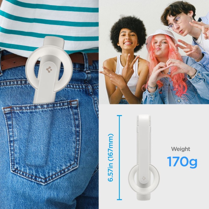 SPIGEN S571W MagSafe Bluetooth стойка за селфита с трипод (пясъчно бежово) - SPIGEN S571W MagSafe Bluetooth стойка за селфита с трипод (пясъчно бежово) - 8809971226011-AMP07657