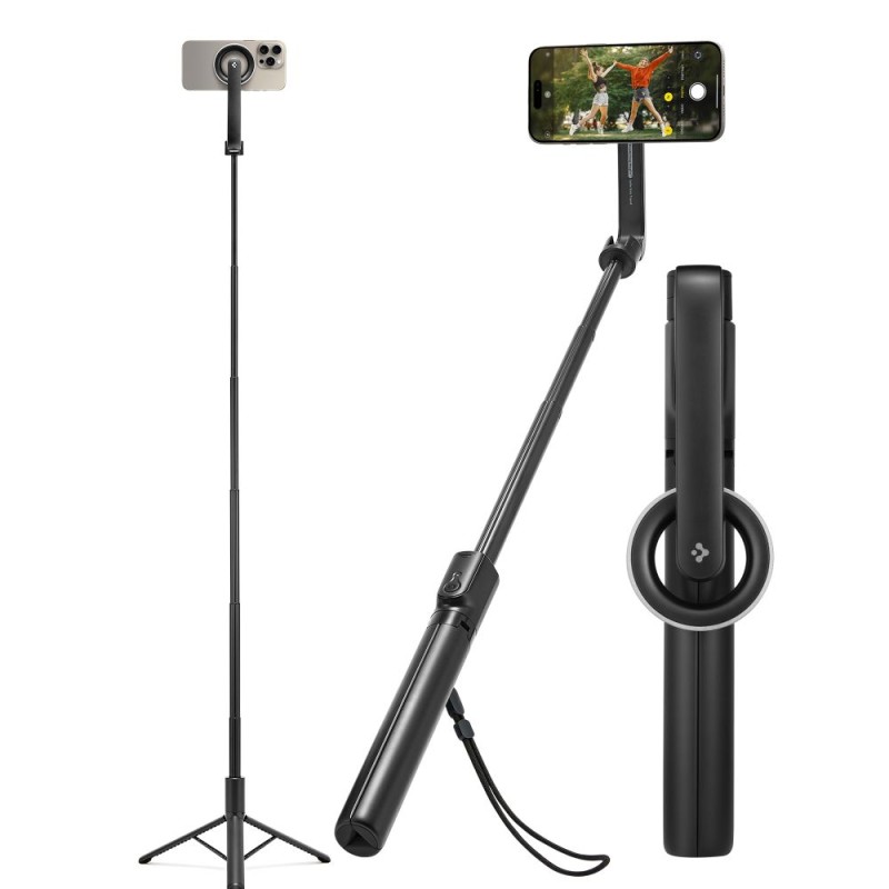 SPIGEN S580W MagSafe Bluetooth selfie stick статив Long Tripod черен - SPIGEN S580W MagSafe Bluetooth selfie stick статив Long Tripod черен - 8809971226035-AMP07659