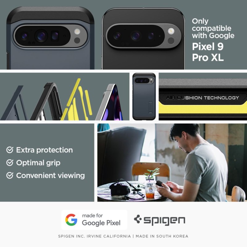 Spigen Tough Armor за Google Pixel 9 Pro XL Metal Slate (ACS07727) - 8809971226660-ACS07727
