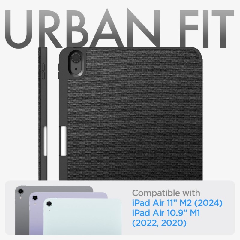 Spigen Urban Fit калъф за iPad Air 10.9” (4/5/2020–2022) и iPad 11” (6/7/8/2024–2026) Black - Spigen Urban Fit калъф за iPad Air 10.9” (4/5/2020–2022) и iPad 11” (6/7/8/2024–2026) Black - 8809971226844-ACS07754