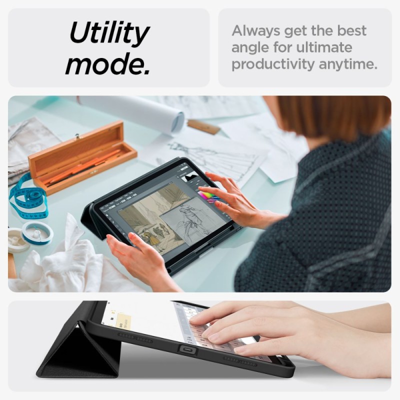 Spigen Urban Fit калъф за iPad Air 10.9” (4/5/2020–2022) и iPad 11” (6/7/8/2024–2026) Black - Spigen Urban Fit калъф за iPad Air 10.9” (4/5/2020–2022) и iPad 11” (6/7/8/2024–2026) Black - 8809971226844-ACS07754