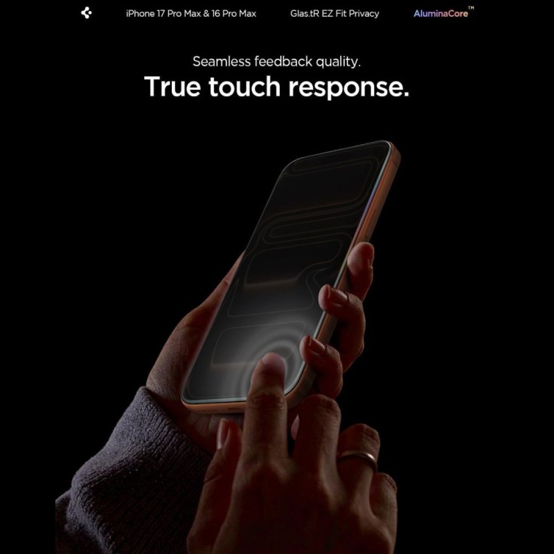 Spigen Glas.TR EZ Fit AC Privacy – предпазно стъкло 9H+ (2 броя) за iPhone 16 Pro Max / 17 Pro Max - Spigen Glas.TR EZ Fit AC Privacy – предпазно стъкло 9H+ (2 броя) за iPhone 16 Pro Max / 17 Pro Max - 8809971228527-AGL07908