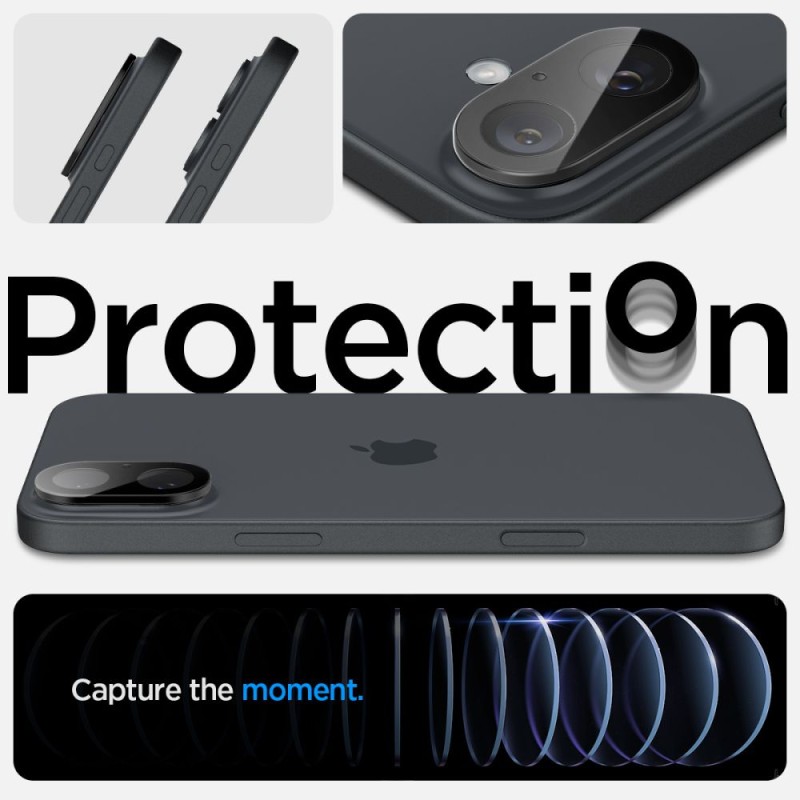 Spigen Optik Glas.Tr защита за камера 2 броя за iPhone 16 / 16 Plus (черна) - Spigen Optik Glas.Tr защита за камера 2 броя за iPhone 16 / 16 Plus (черна) - 8809971228640-AGL07922