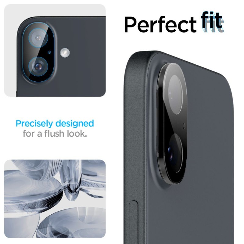 Spigen Optik Glas.Tr защита за камера 2 броя за iPhone 16 / 16 Plus (черна) - Spigen Optik Glas.Tr защита за камера 2 броя за iPhone 16 / 16 Plus (черна) - 8809971228640-AGL07922