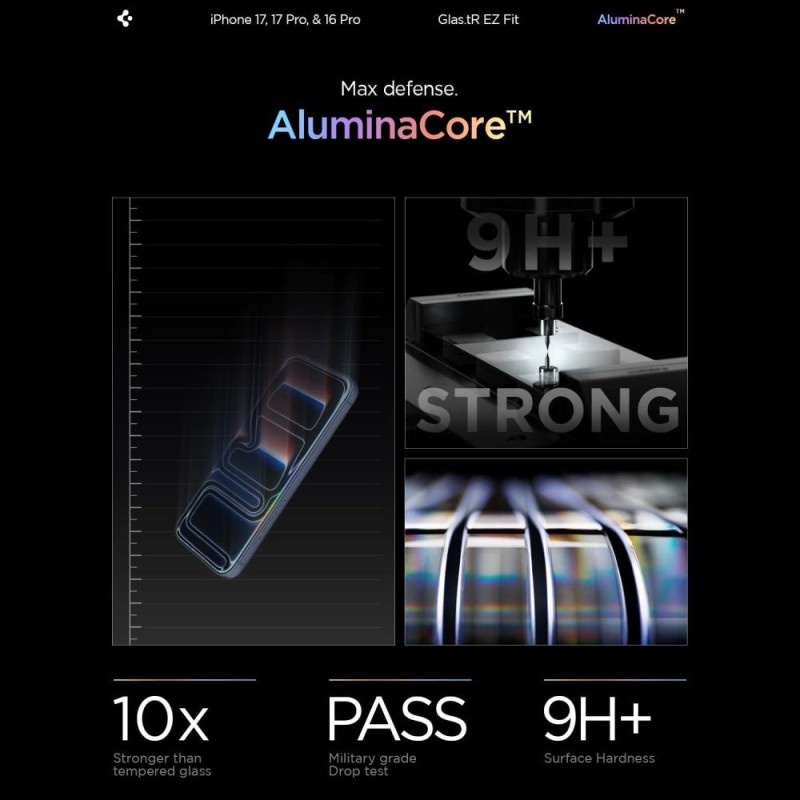 Spigen Glas.TR „EZ Fit AC” 2x темперирано стъкло (AluminaCore) за iPhone 16 Pro / 17 / 17 Pro CLEAR - Spigen Glas.TR „EZ Fit AC” 2x темперирано стъкло (AluminaCore) за iPhone 16 Pro / 17 / 17 Pro CLEAR - 8809971228695-AGL07928