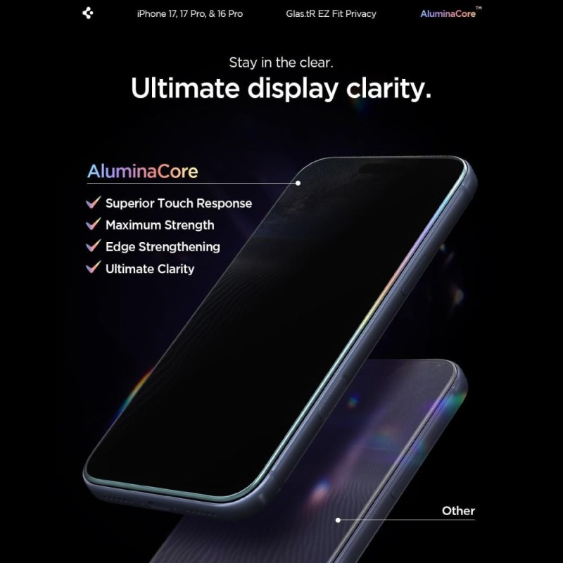 Spigen Glas.TR EZ Fit AC Privacy – защитно стъкло 2 броя за iPhone 16 Pro / 17 / 17 Pro - Spigen Glas.TR EZ Fit AC Privacy – защитно стъкло 2 броя за iPhone 16 Pro / 17 / 17 Pro - 8809971228701-AGL07929