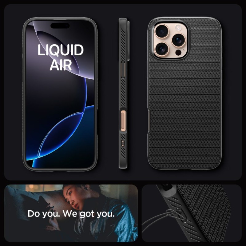 SPIGEN LIQUID AIR за iPhone 16 Pro Max (матово черно) - SPIGEN LIQUID AIR за iPhone 16 Pro Max (матово черно) - 8809971229241-ACS07988