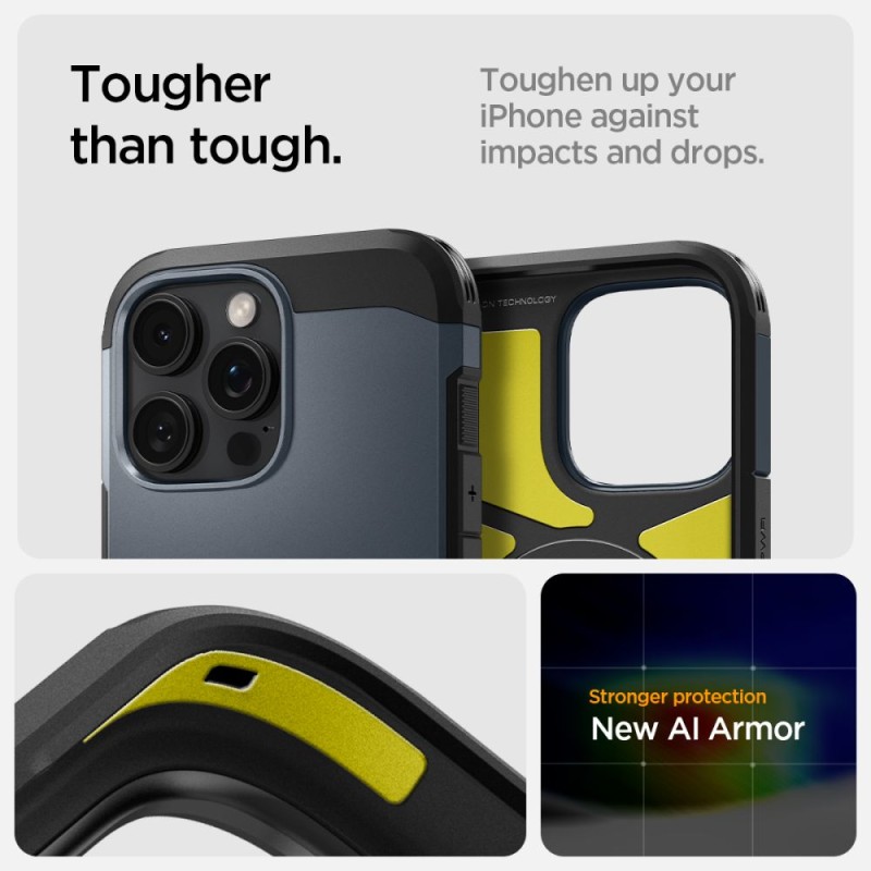 Spigen Tough Armor MagSafe за iPhone 16 Pro Max, Metal Slate - 8809971229500-ACS08014
