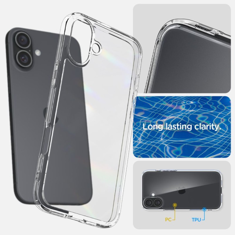Spigen Ultra Hybrid за iPhone 16 Crystal Clear - Spigen Ultra Hybrid за iPhone 16 Crystal Clear - 8809971230926-ACS08197
