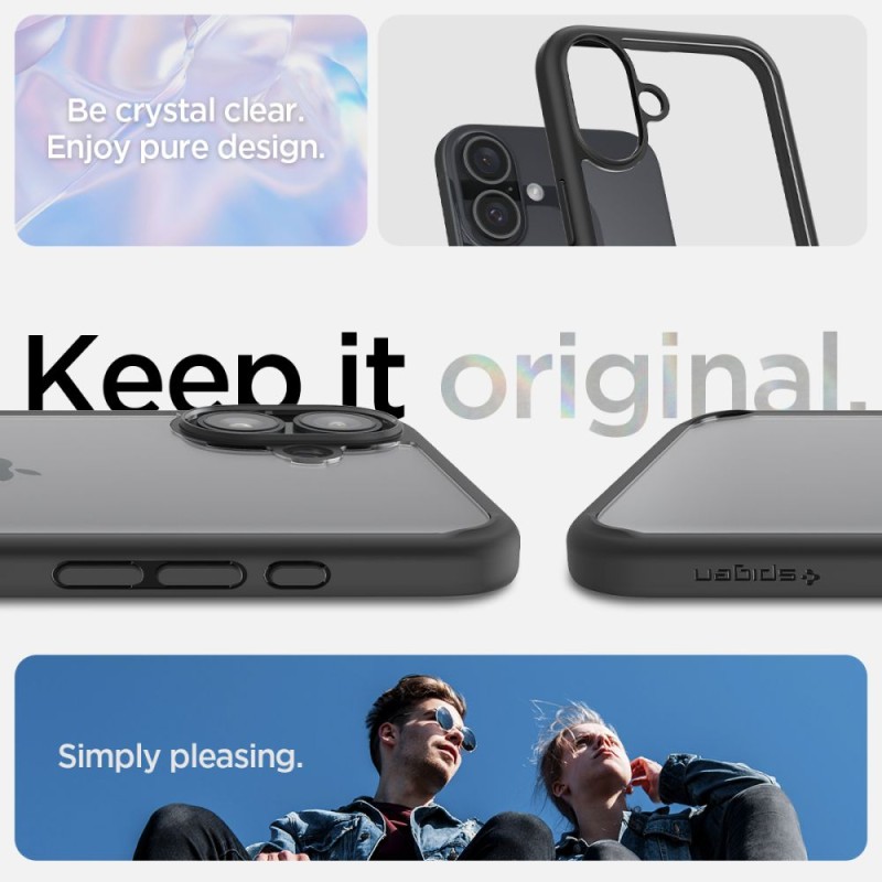 Spigen Ultra Hybrid за iPhone 16, матово черно - Spigen Ultra Hybrid за iPhone 16, матово черно - 8809971230964-ACS08201