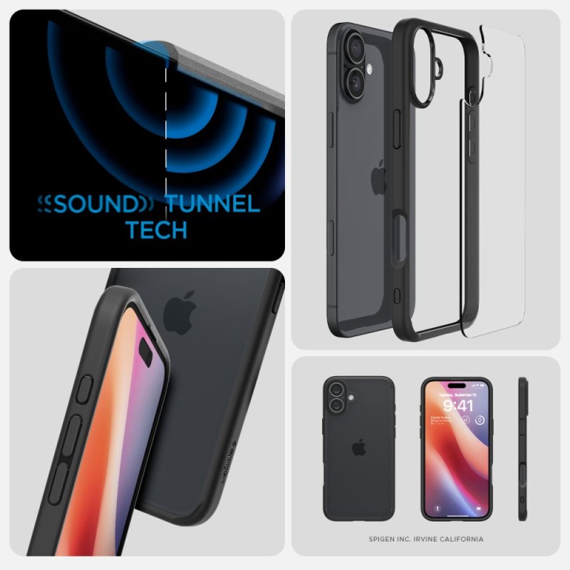 Spigen Ultra Hybrid за iPhone 16, матово черно - Spigen Ultra Hybrid за iPhone 16, матово черно - 8809971230964-ACS08201