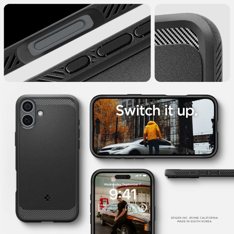 Spigen Rugged Armor MagSafe за iPhone 16 матово черно (SKU: 8809971231091-ACS08214) - Spigen Rugged Armor MagSafe за iPhone 16 матово черно (SKU: 8809971231091-ACS08214) - 8809971231091-ACS08214