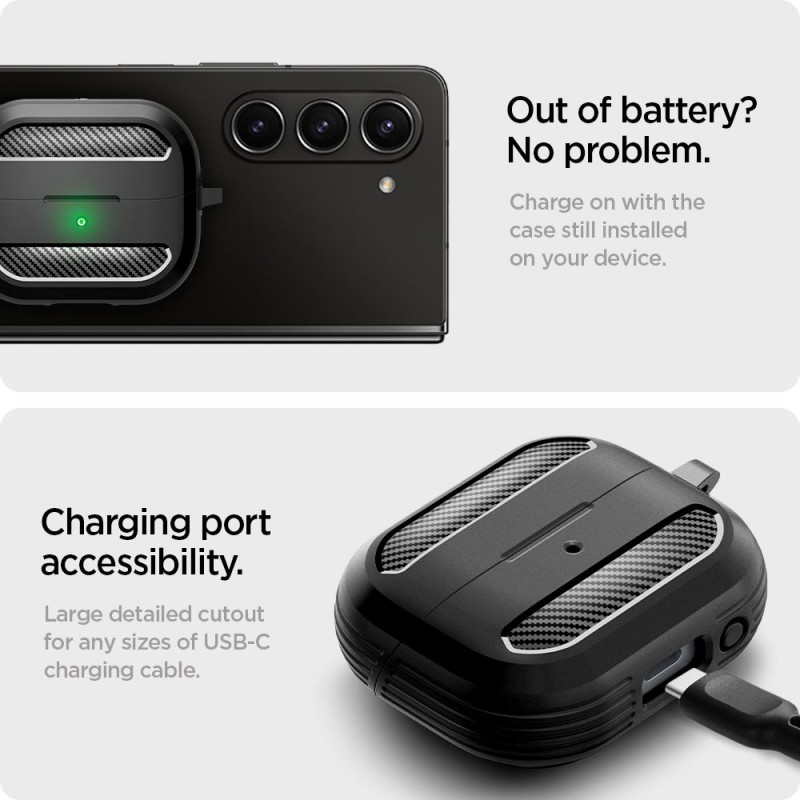 Spigen Rugged Armor за Samsung Galaxy Buds 3 / 3 FE / 3 Pro (matte black) - Spigen Rugged Armor за Samsung Galaxy Buds 3 / 3 FE / 3 Pro (matte black) - 8809971232012-ACS08330