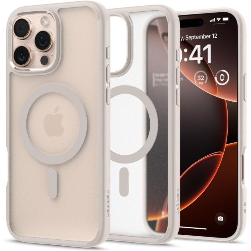 Spigen Ultra Hybrid MagSafe за iPhone 16 Pro Max, Frost Natural Titanium (SKU: 8809971232630-ACS08382) - Spigen Ultra Hybrid MagSafe за iPhone 16 Pro Max, Frost Natural Titanium (SKU: 8809971232630-ACS08382) - 8809971232630-ACS08382