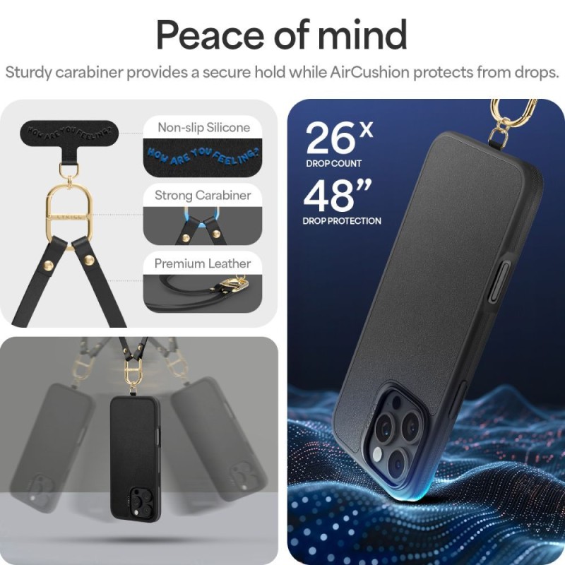 SPIGEN CYRILL KAJUK Classic Charm MagSafe калъф с каишка за iPhone 16 Pro Max Black - SPIGEN CYRILL KAJUK Classic Charm MagSafe калъф с каишка за iPhone 16 Pro Max Black - 8809971232814-ACS08400