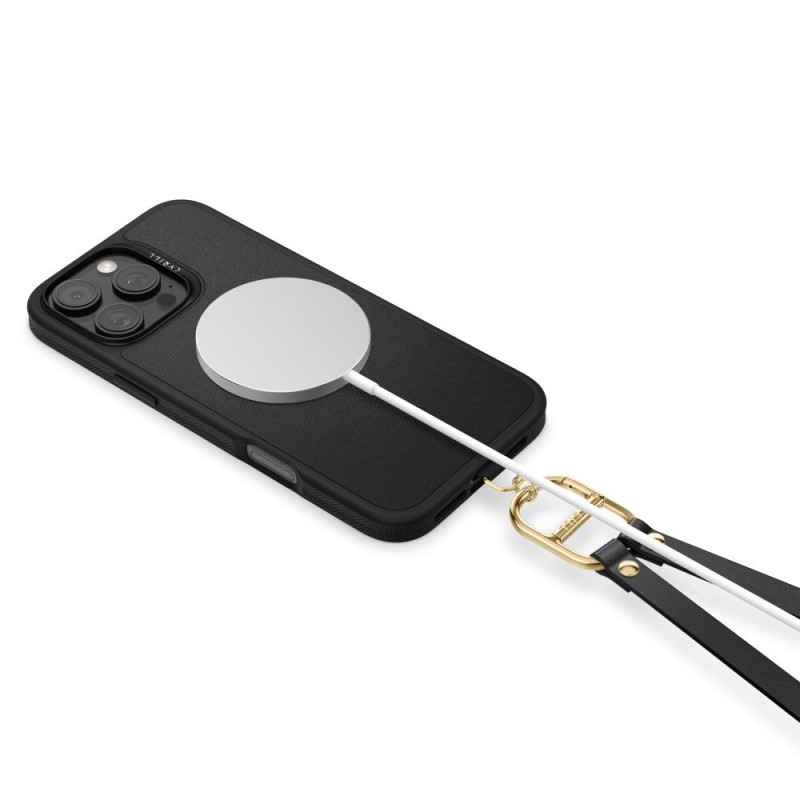 SPIGEN CYRILL KAJUK Classic Charm MagSafe калъф с каишка за iPhone 16 Pro Max Black - SPIGEN CYRILL KAJUK Classic Charm MagSafe калъф с каишка за iPhone 16 Pro Max Black - 8809971232814-ACS08400