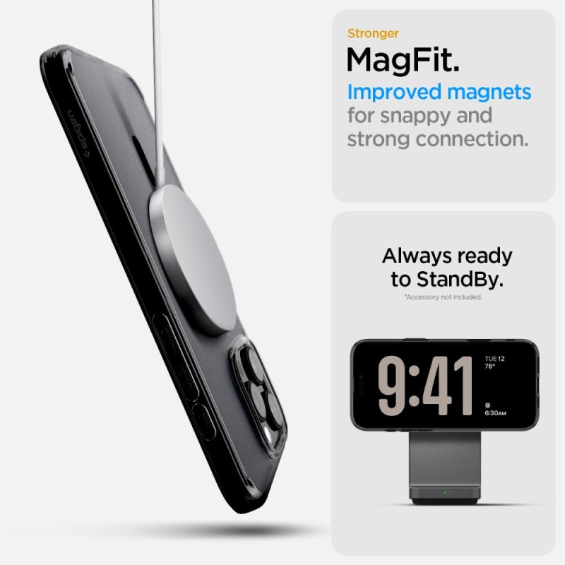Spigen Ultra Hybrid „T” MagSafe за iPhone 16 Pro Max, Frost Black - 8809971233637-ACS08507