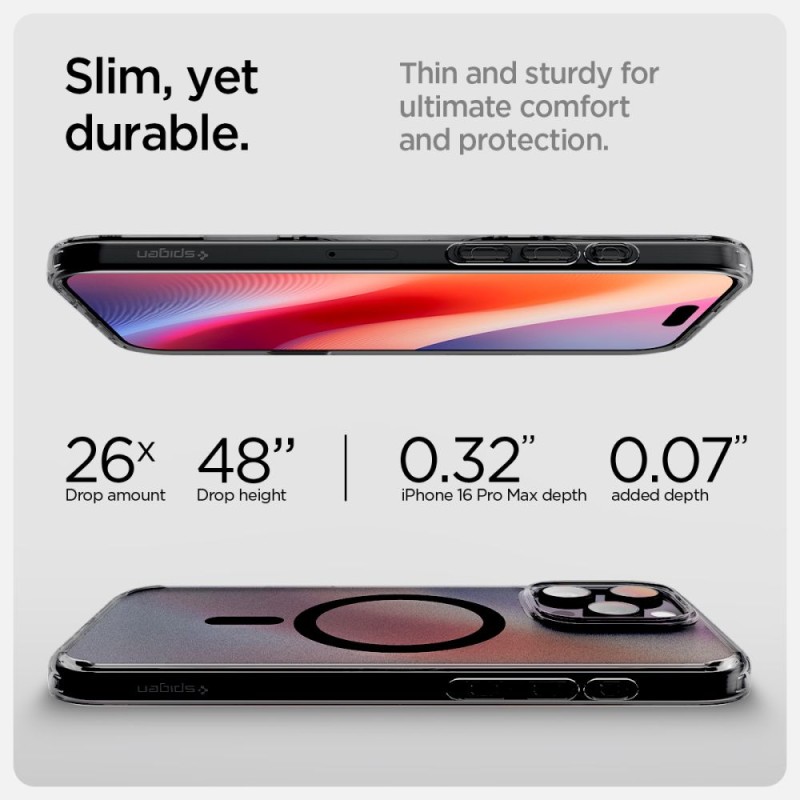 Spigen Ultra Hybrid „T” MagSafe за iPhone 16 Pro Max, Frost Black - 8809971233637-ACS08507