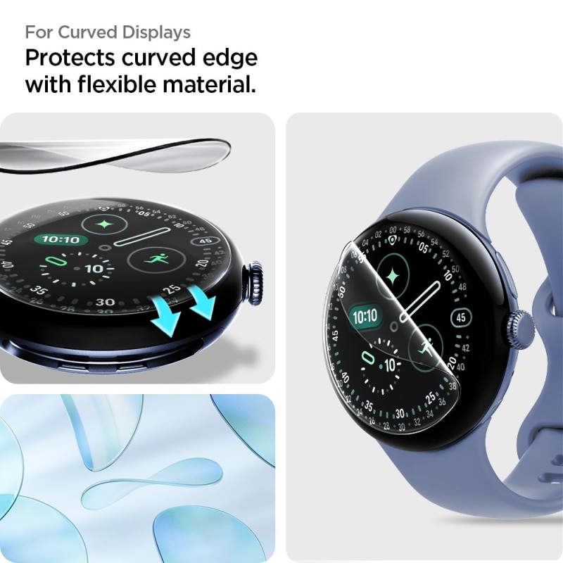 Spigen Elite Shield „EZ Fit” хидрогелно фолио 2-пак за Google Pixel Watch 3/4/5 (45 mm) прозрачно