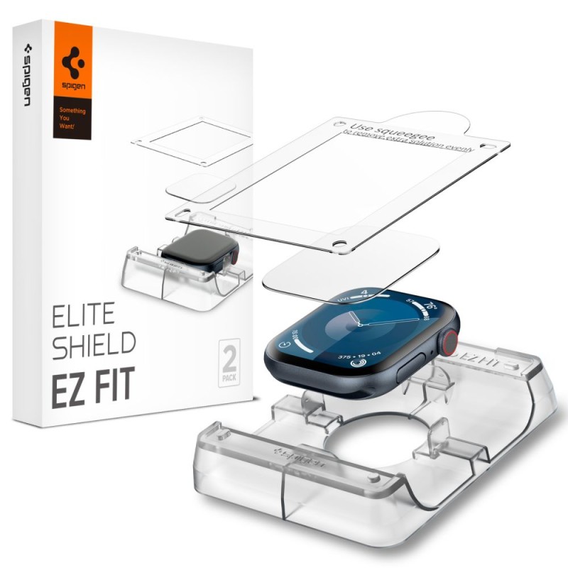 Spigen Elite Shield “EZ Fit” хидрогелно фолио за Apple Watch 10 / 11 (46 мм) – 2 броя, прозрачно - 8809971234252-AFL08579