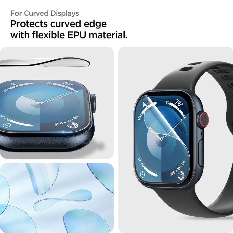 Spigen Elite Shield „EZ Fit” хидрогелно фолио за Apple Watch 10/11 (42 мм) – прозрачно, 2 броя - 8809971234269-AFL08580