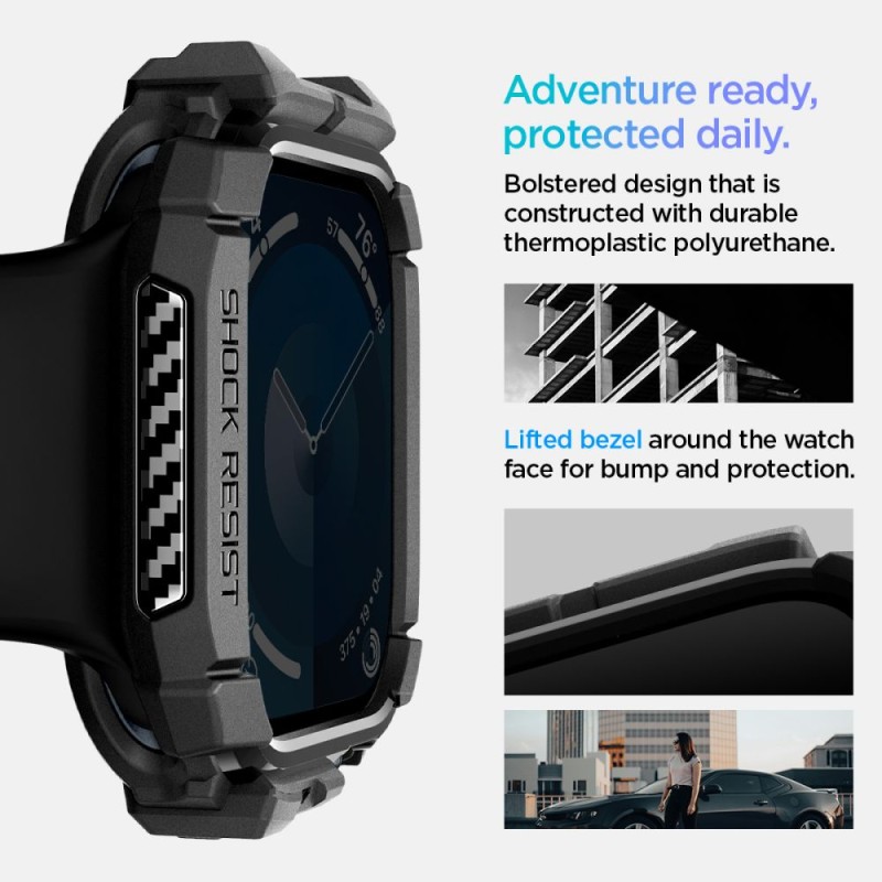 SPIGEN RUGGED ARMOR за Apple Watch 10 / 11 (42 мм) – матово черно - SPIGEN RUGGED ARMOR за Apple Watch 10 / 11 (42 мм) – матово черно - 8809971234313-ACS08585
