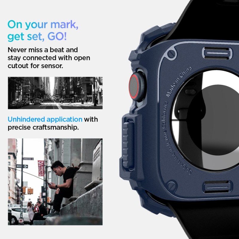 Spigen Rugged Armor за Apple Watch 10 / 11 (46 мм) Navy Blue - Spigen Rugged Armor за Apple Watch 10 / 11 (46 мм) Navy Blue - 8809971234436-ACS08599