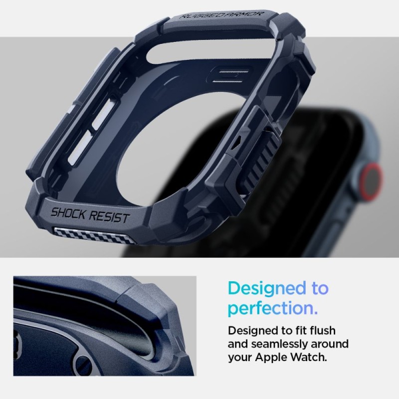 Spigen Rugged Armor за Apple Watch 10 / 11 (46 мм) Navy Blue - Spigen Rugged Armor за Apple Watch 10 / 11 (46 мм) Navy Blue - 8809971234436-ACS08599