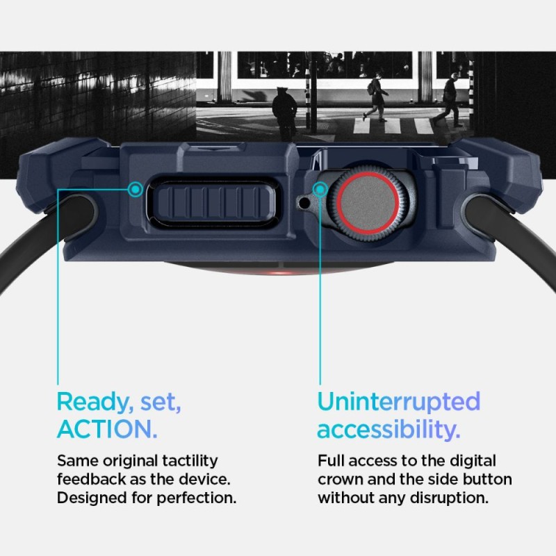 Spigen Rugged Armor за Apple Watch 10 / 11 (46 мм) Navy Blue - Spigen Rugged Armor за Apple Watch 10 / 11 (46 мм) Navy Blue - 8809971234436-ACS08599