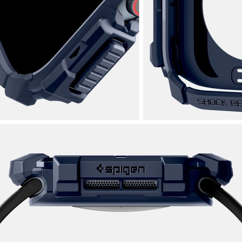 Spigen Rugged Armor за Apple Watch 10 / 11 (46 мм) Navy Blue - Spigen Rugged Armor за Apple Watch 10 / 11 (46 мм) Navy Blue - 8809971234436-ACS08599
