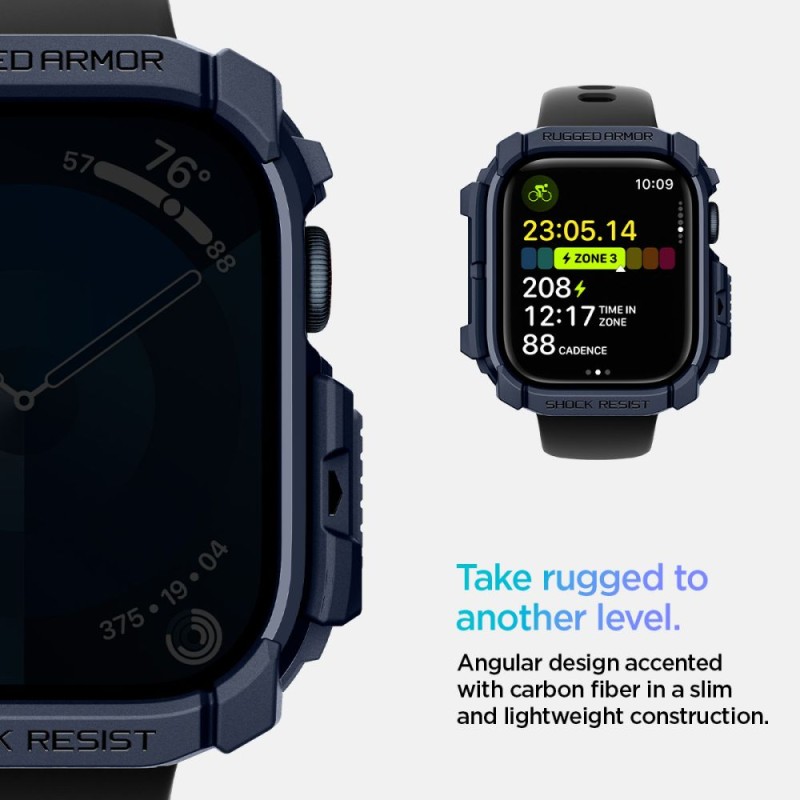 Spigen Rugged Armor за Apple Watch 10 / 11 (46 мм) Navy Blue - Spigen Rugged Armor за Apple Watch 10 / 11 (46 мм) Navy Blue - 8809971234436-ACS08599