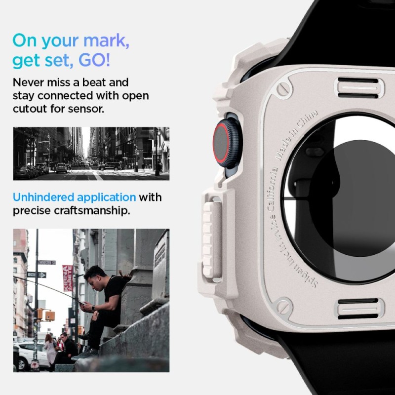 Spigen Rugged Armor за Apple Watch 10/11 (46 мм) Dune Beige - 8809971234443-ACS08600