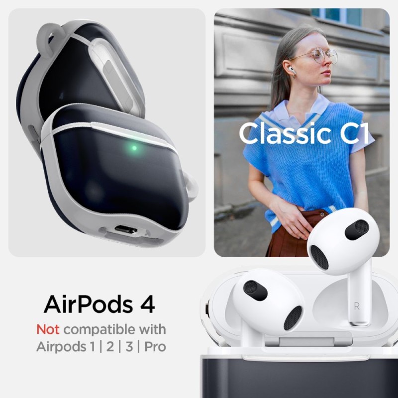 Tech-Protect SPIGEN Classic C1 калъф за Apple AirPods 4 графит (SKU 8809971234818-ACS08645) - Tech-Protect SPIGEN Classic C1 калъф за Apple AirPods 4 графит (SKU 8809971234818-ACS08645) - 8809971234818-ACS08645