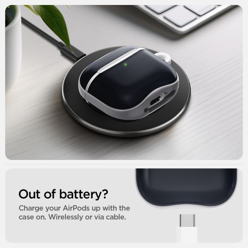 Tech-Protect SPIGEN Classic C1 калъф за Apple AirPods 4 графит (SKU 8809971234818-ACS08645) - Tech-Protect SPIGEN Classic C1 калъф за Apple AirPods 4 графит (SKU 8809971234818-ACS08645) - 8809971234818-ACS08645