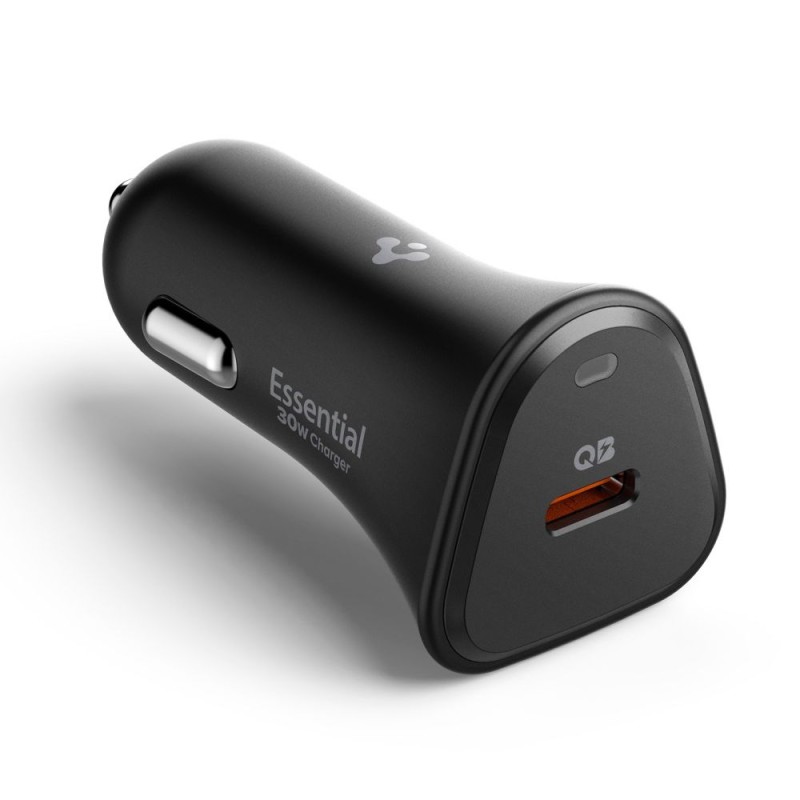 SPIGEN ESSENTIAL EV301 1-порт USB зарядно за кола 30W, черно - 8809971235242-ACP08699