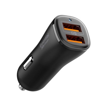 Spigen Essential EV302 2-портово зарядно за кола 30W, черно