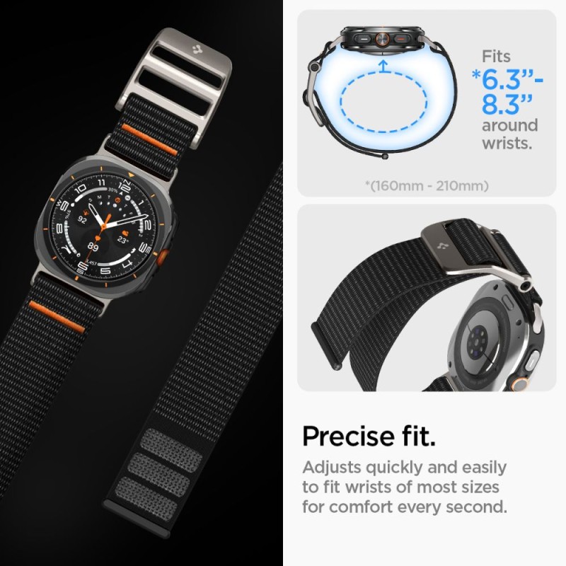 SPIGEN DuraPro Flex каишка за Samsung Galaxy Watch Ultra 2024/2025 (47 мм) черна - SPIGEN DuraPro Flex каишка за Samsung Galaxy Watch Ultra 2024/2025 (47 мм) черна - 8809971235983-AMP08773