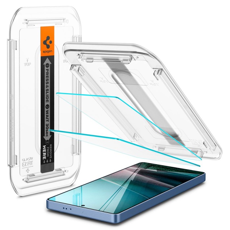 Spigen Glas.TR „EZ Fit” HD закалено стъкло 2-пак за Galaxy S25 Ultra (Ultra Clear) - 8809971239134-AGL09082