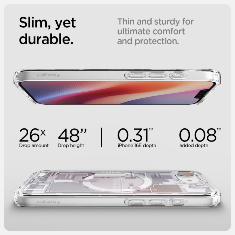 Spigen Ultra Hybrid MagSafe кейс за iPhone 16E / 17E ZERO ONE WHITE (ACS09142) - 8809971239721-ACS09142