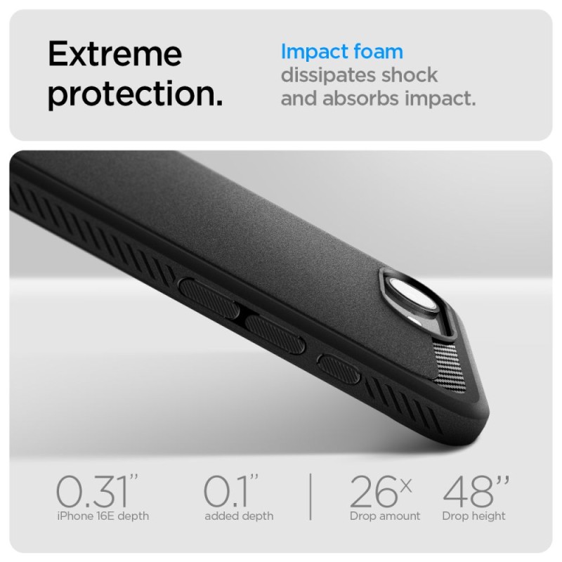 SPIGEN Rugged Armor Mag Magsafe за iPhone 16e / 17e, матово черно - SPIGEN Rugged Armor Mag Magsafe за iPhone 16e / 17e, матово черно - 8809971239820-ACS09152