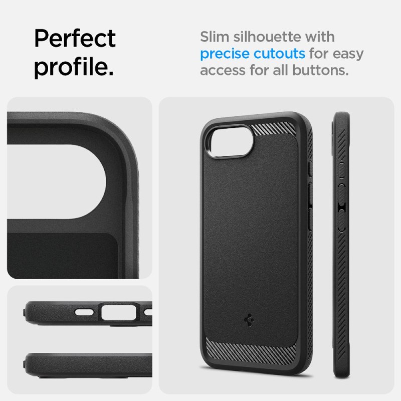 SPIGEN Rugged Armor Mag Magsafe за iPhone 16e / 17e, матово черно - SPIGEN Rugged Armor Mag Magsafe за iPhone 16e / 17e, матово черно - 8809971239820-ACS09152
