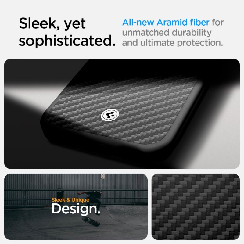 SPIGEN ENZO ARAMID MAG MAGSAFE за iPhone 16e / 17e (Matte Black) - 8809971239837-ACS09153