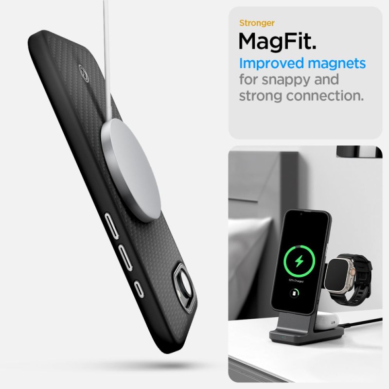 SPIGEN ENZO ARAMID MAG MAGSAFE за iPhone 16e / 17e (Matte Black) - 8809971239837-ACS09153
