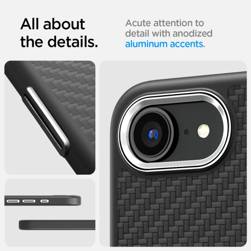 SPIGEN ENZO ARAMID MAG MAGSAFE за iPhone 16e / 17e (Matte Black) - 8809971239837-ACS09153