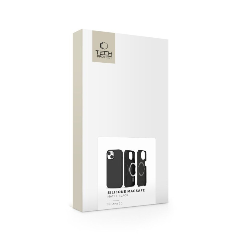 TECH-PROTECT СИЛИКОНОВ КАЛЪФ MAGSAFE ЗА iPhone 15 МАТОВ ЧЕРЕН - 9319456604221