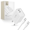 TECH-PROTECT C35W двупортово мрежово зарядно PD 35W + USB-C кабел 100 см (бяло) - TECH-PROTECT C35W двупортово мрежово зарядно PD 35W + USB-C кабел 100 см (бяло) - 9319456605570